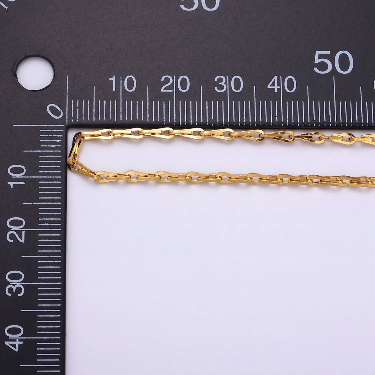 Dainty 16K Gold Filled Ladder Hook Horse Shoe Chain 2.1mm Unfinished chain by Yard Unique Horseshoe Link Chain | ROLL-1265 ROLL-1266 Clearance Pricing