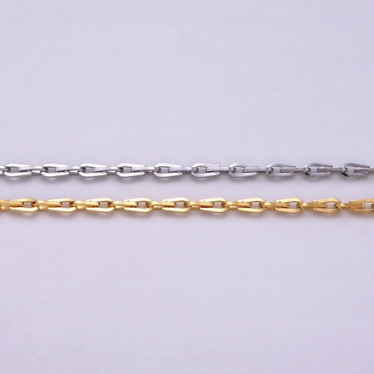 Dainty 16K Gold Filled Ladder Hook Horse Shoe Chain 2.1mm Unfinished chain by Yard Unique Horseshoe Link Chain | ROLL-1265 ROLL-1266 Clearance Pricing