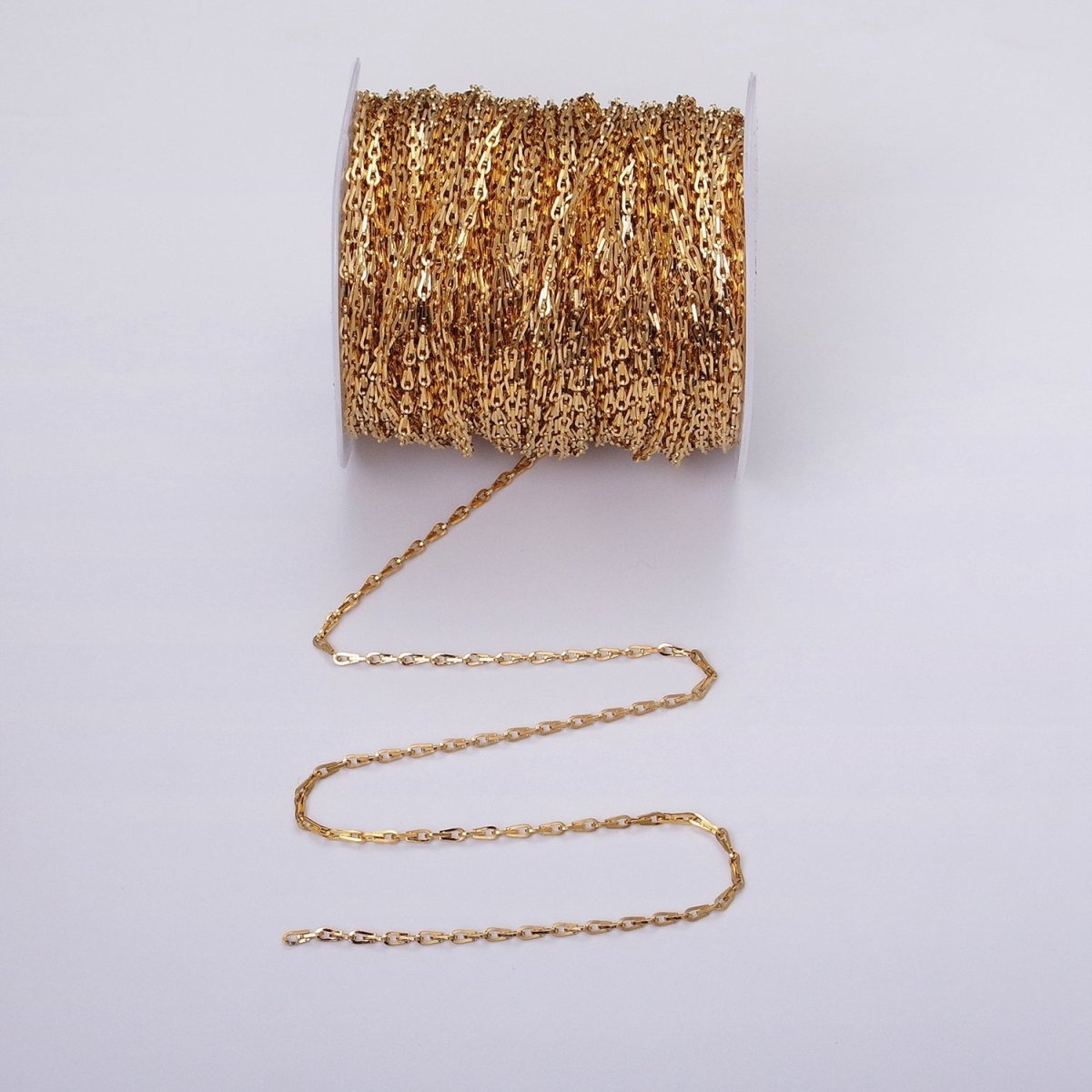 Dainty 16K Gold Filled Ladder Hook Horse Shoe Chain 2.1mm Unfinished chain by Yard Unique Horseshoe Link Chain | ROLL-1265 ROLL-1266 Clearance Pricing