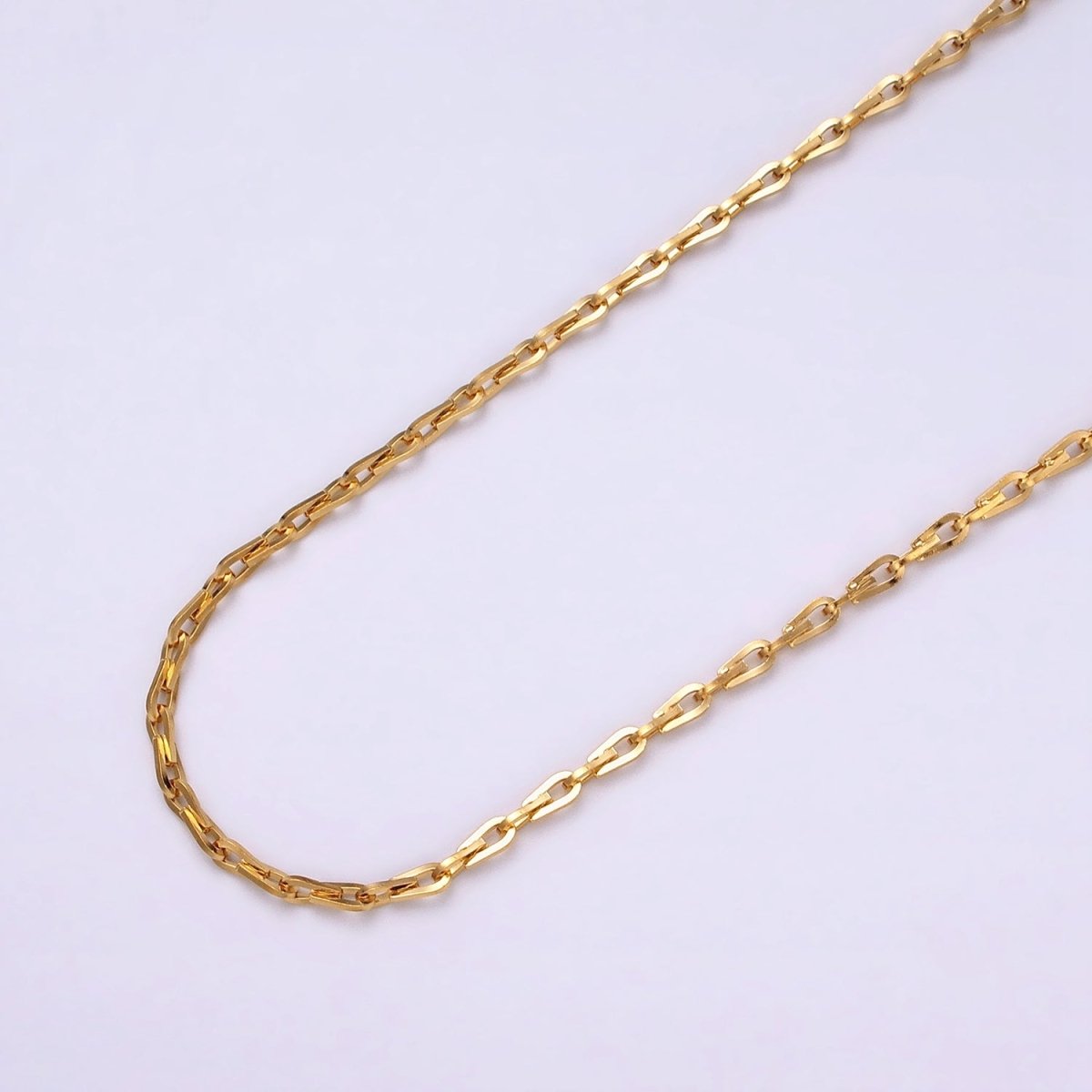 Dainty 16K Gold Filled Ladder Hook Horse Shoe Chain 2.1mm Unfinished chain by Yard Unique Horseshoe Link Chain | ROLL-1265 ROLL-1266 Clearance Pricing