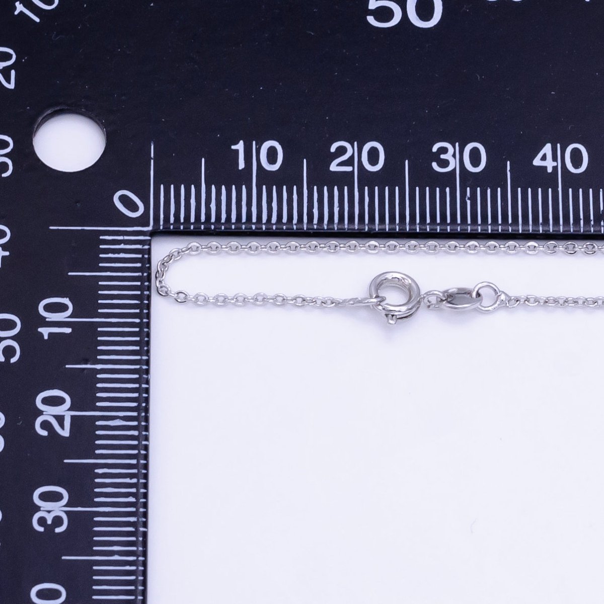 Dainty 18 inch Anchor Necklace, Minimalist Cable Chain in Silver Color, Rhodium Plated Chain For Everyday Wear | CN-635 Clearance Pricing - DLUXCA