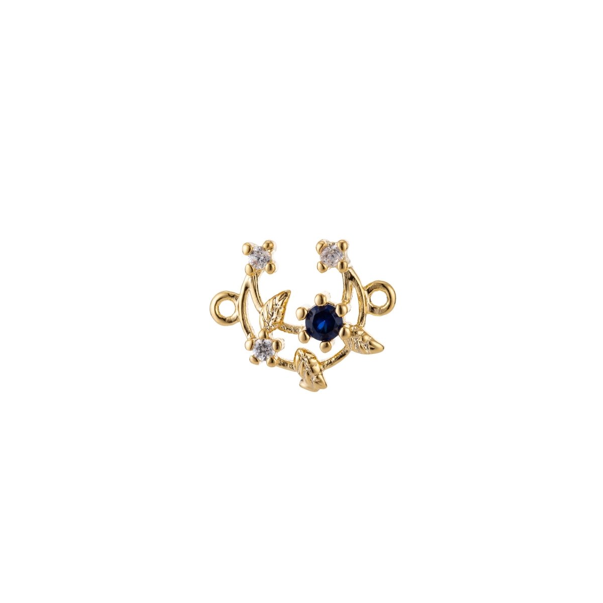 Dainty 18k Gold Filled Connector Micro Pave Moon Bracelet Connector Earring Crescent Moon Charm Connector Necklace Connector F-776 - DLUXCA