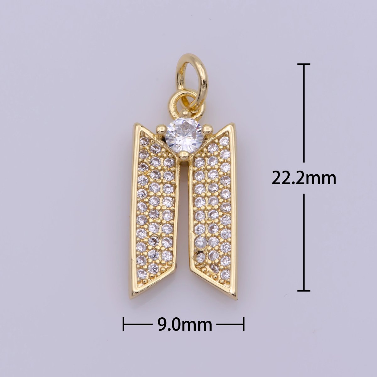 Dainty 18K Gold Filled Dangle Cz Charm N-200 - DLUXCA