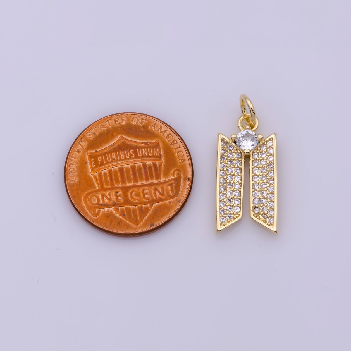 Dainty 18K Gold Filled Dangle Cz Charm N-200 - DLUXCA