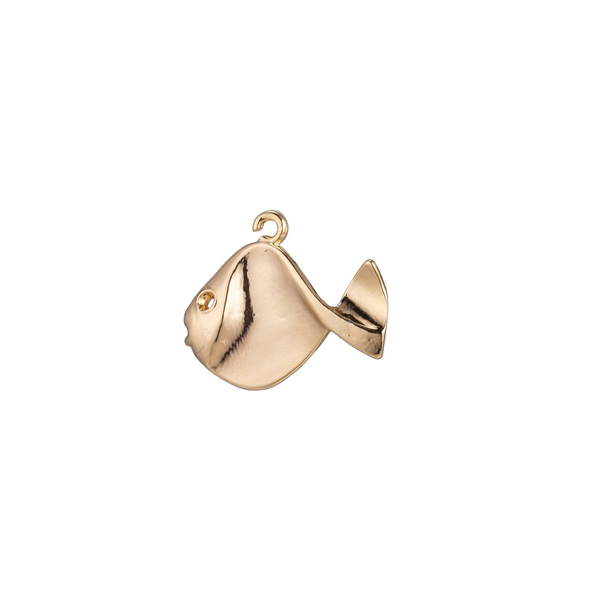 Dainty 18k Gold Filled Fish Charm for Bracelet Necklace Pendant Earring Golden Cute Goldfish Animal Lover Findings for Jewelry Making C-329