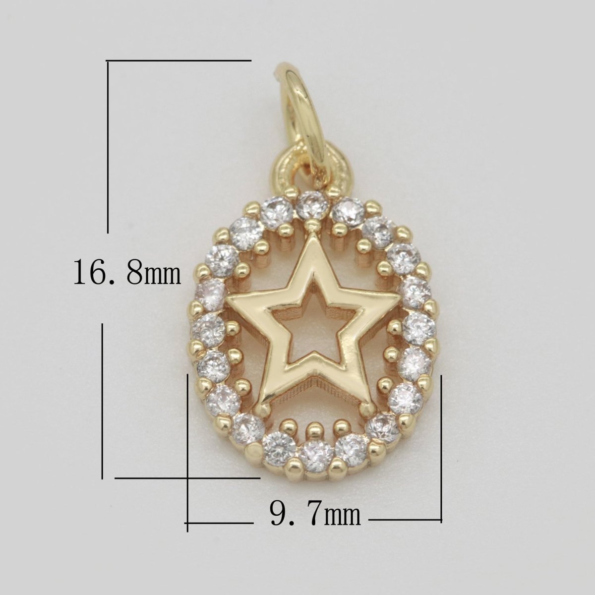 Dainty 18k Gold Filled Hamsa Hand / Evil Eye / Star Charm Micro Pave Mini Medallion Pendant for bracelet necklace earring Minimalist Jewelry M-750 - M-752