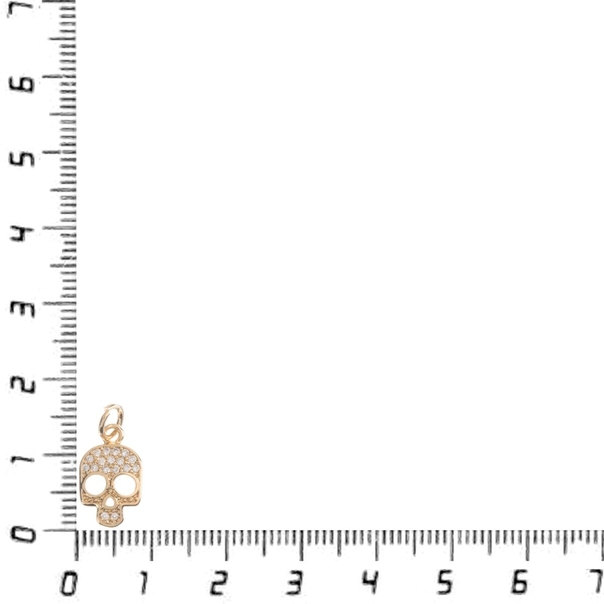 Dainty 18k Gold Filled Skull Human Bejeweled Skull, Bones, Cubic Zirconia Bracelet Charm, Necklace Pendant Huggie Earring Charm Supply C-210 - DLUXCA