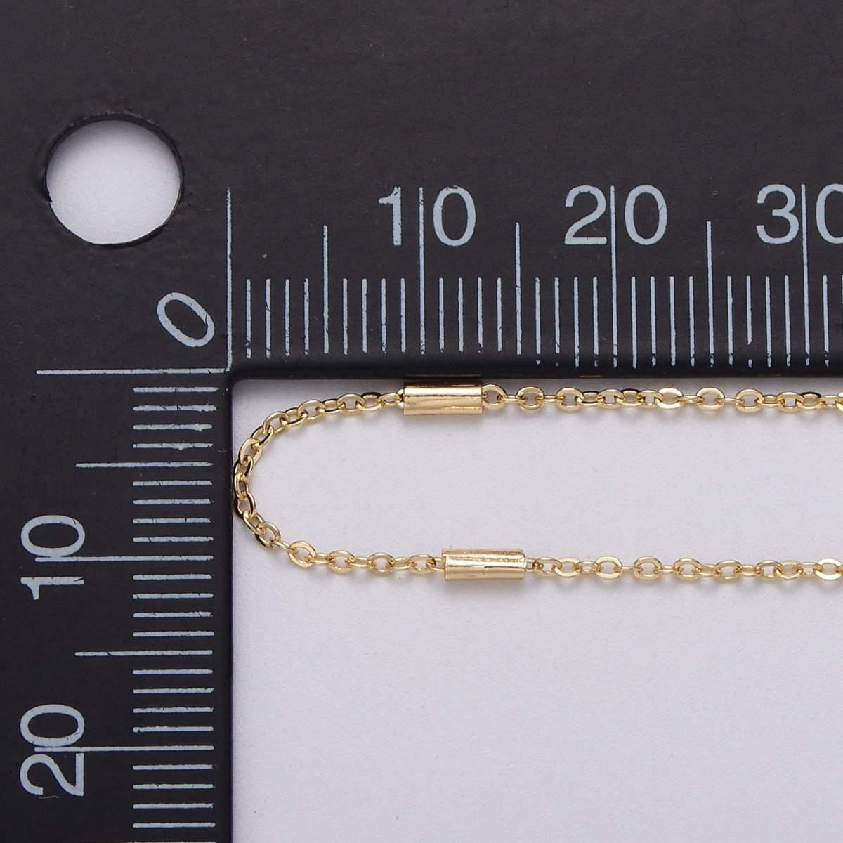 Dainty 24K Gold Filled 1.5mm Unique Cable Tube Unfinished Chain by Yard in Gold & Silver | ROLL-1035, ROLL-1090 Clearance Pricing