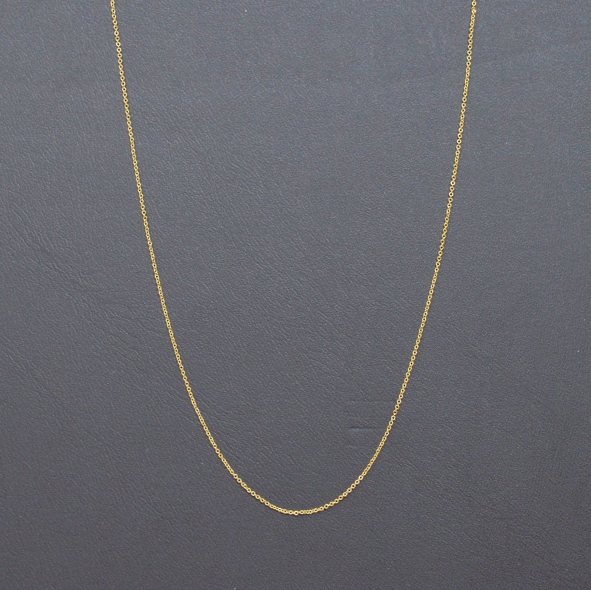Dainty 24K Gold Filled 1mm Rolo Cable 18 Inch Chain Necklace w/ Spring Ring | CN-989 - DLUXCA