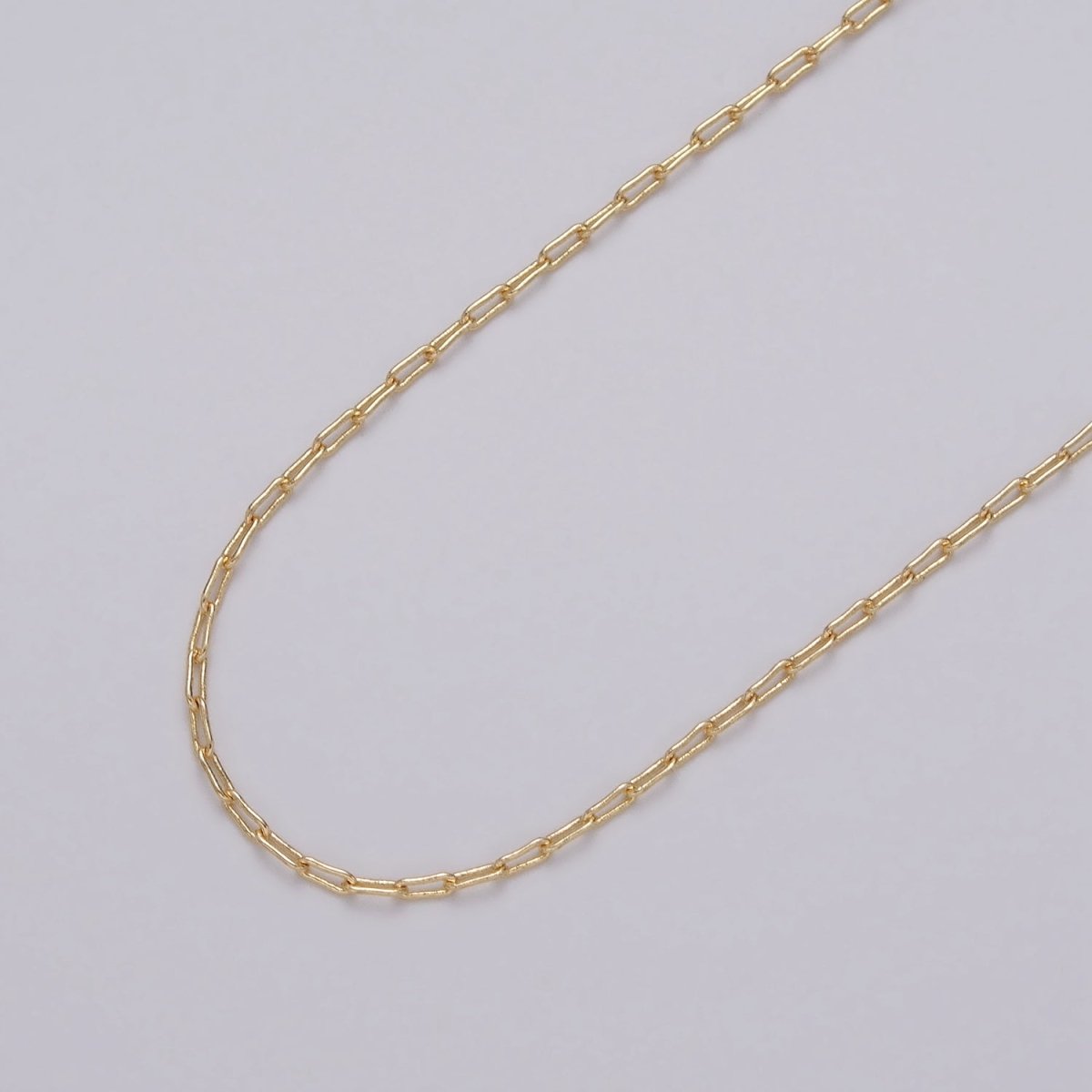 Dainty 16K Gold Filled Boxy Paperclip Unfinished Chain by Yard in Gold & Silver | ROLL-1037, ROLL-1094