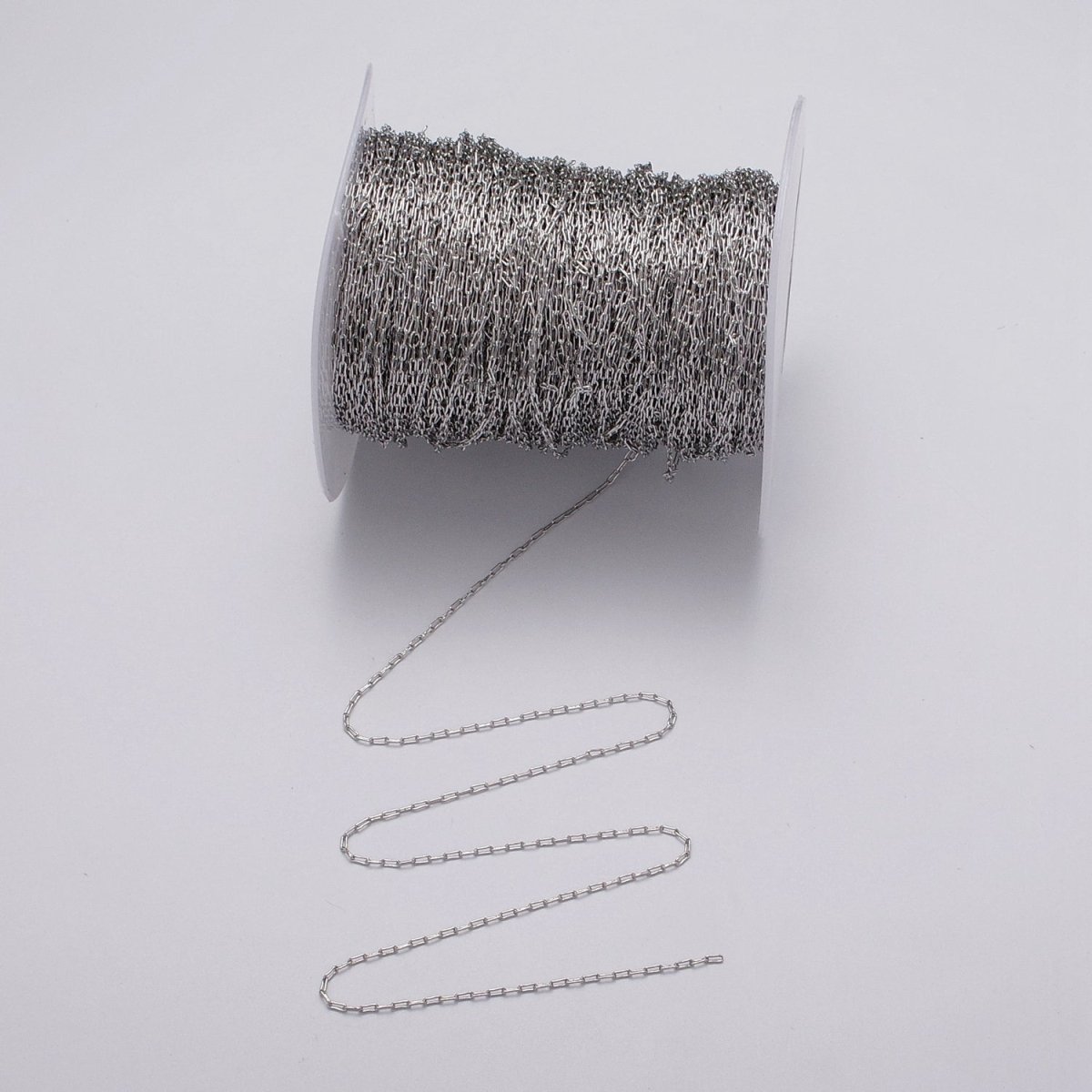 Dainty 16K Gold Filled Boxy Paperclip Unfinished Chain by Yard in Gold & Silver | ROLL-1037, ROLL-1094