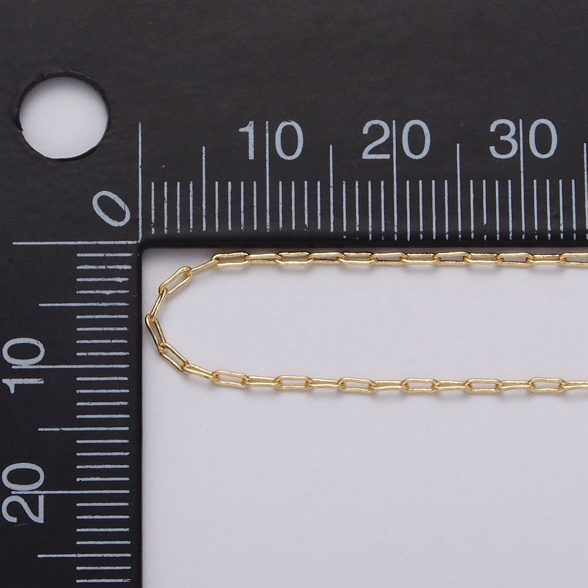 Dainty 16K Gold Filled Boxy Paperclip Unfinished Chain by Yard in Gold & Silver | ROLL-1037, ROLL-1094