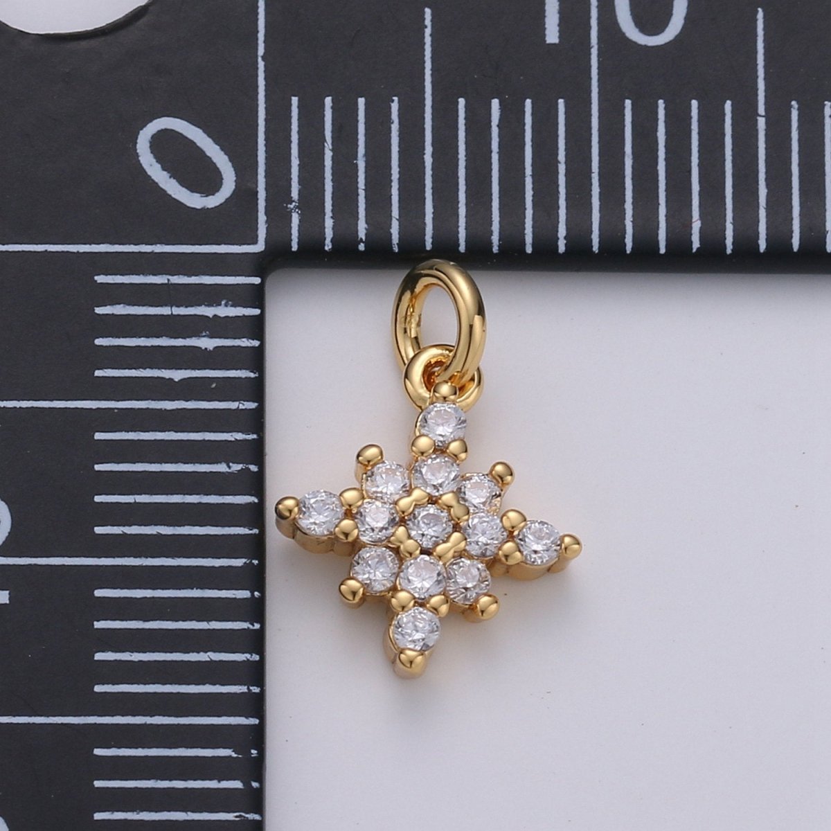Dainty 24k Gold Filled Micro Pave CZ North Star Pendant Charm, North Star Pendant Charm, Silver Star Pendant, For DIY Jewelry Making, D-463, D-464