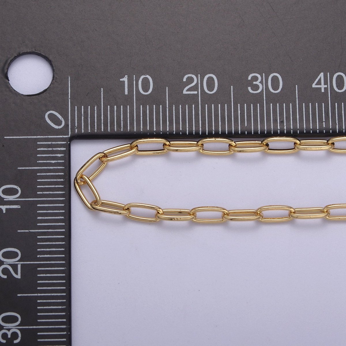 Dainty 24K Gold Filled PaperClip Chain, 6X2.7mm Paperclip Unfinished Chain For Jewelry Making Supply Component | ROLL-652 - DLUXCA