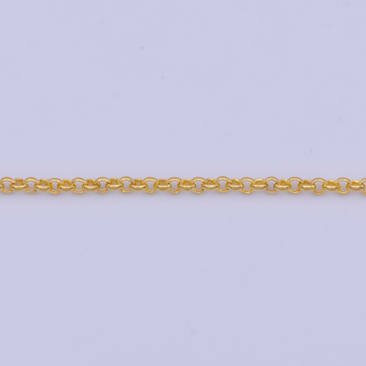 Dainty 24K Gold Filled Rolo Chain Necklace Gold Link Chain Necklace Ready to Wear 17.5 Inch | WA-1150 Clearance Pricing - DLUXCA