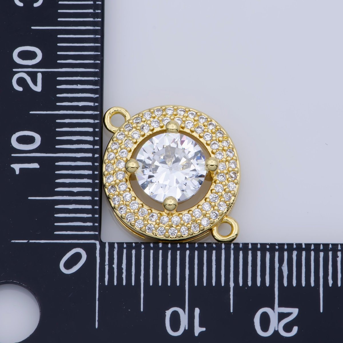 Dainty 24k Gold Filled Round Cubic Connector for Bracelet Necklace Component Micro Pave Bracelet Connector F-339