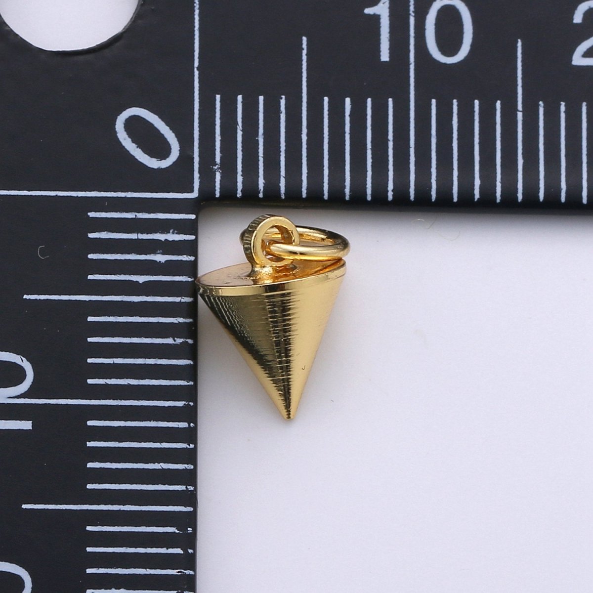 Dainty 24K Gold Filled Spike Charms,11x7mm Spike Pendants Conical Spike Charm,Drop Pendulum Pendant Stud Charm,Jewelry Finding K-800 - DLUXCA