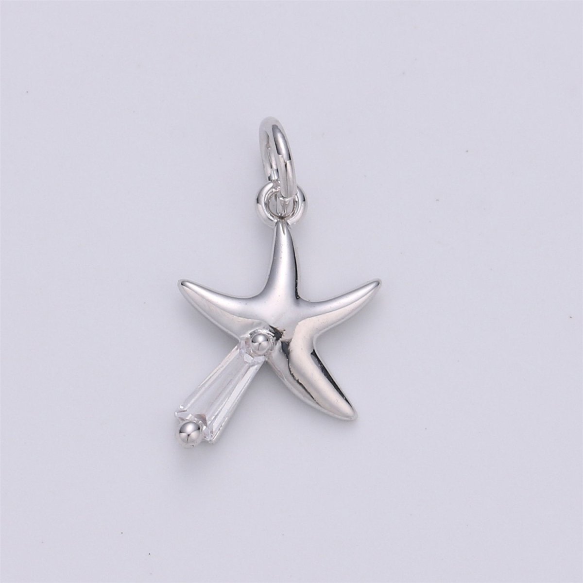 Dainty 24K Gold Filled Star charm 14x9mm CZ Cubic Black Silver Rose Gold Star Fish Pendant Celestial Jewelry Minimalist charm, D-003 TO D-006