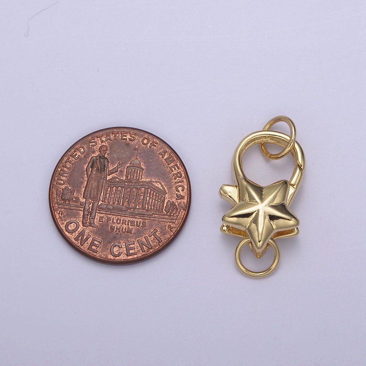 Dainty 24K Gold Filled Star Lobster Clasp Celestial Claw with Jump Ring DIY Minimalist Jewelry Supplies L-680 - DLUXCA