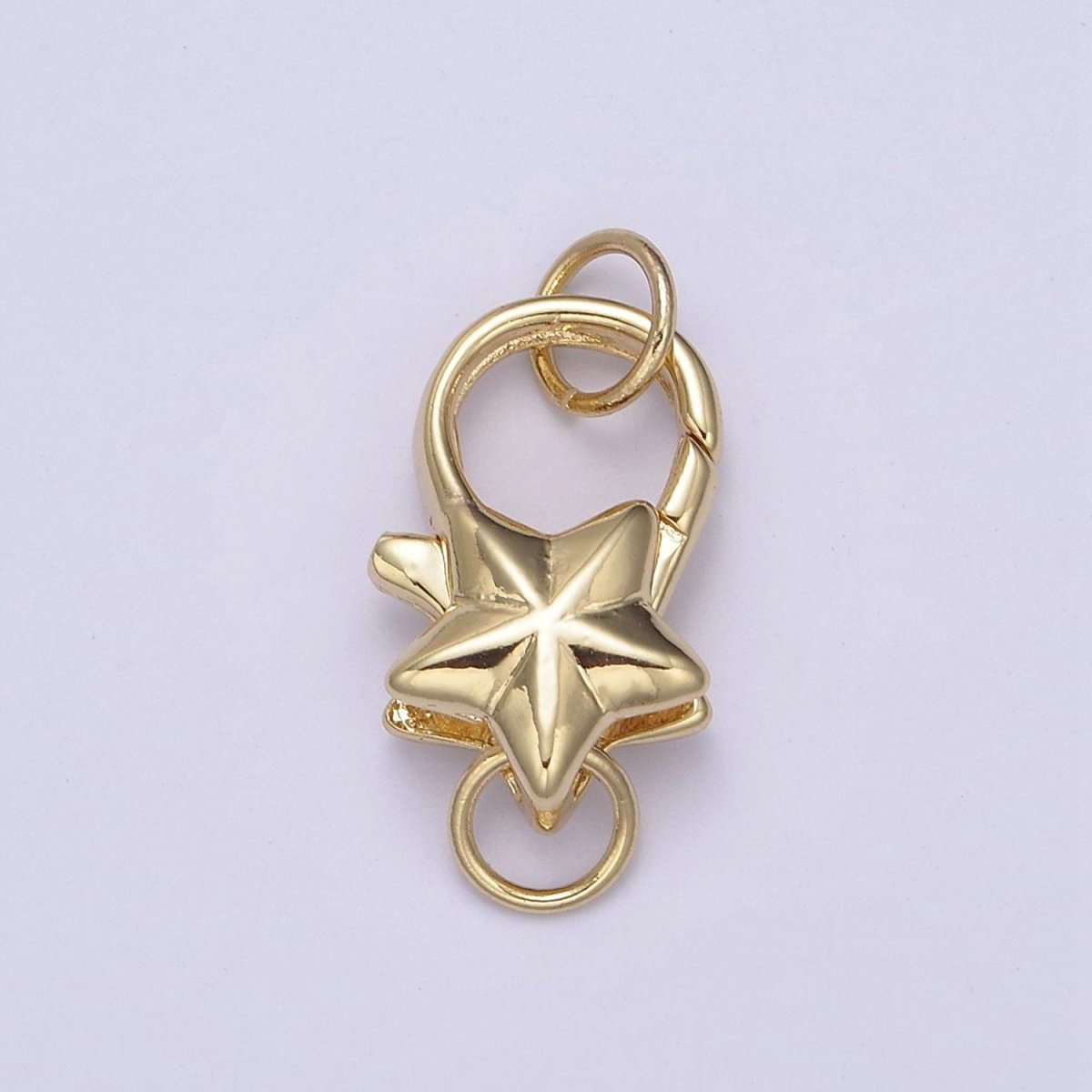 Dainty 24K Gold Filled Star Lobster Clasp Celestial Claw with Jump Ring DIY Minimalist Jewelry Supplies L-680 - DLUXCA