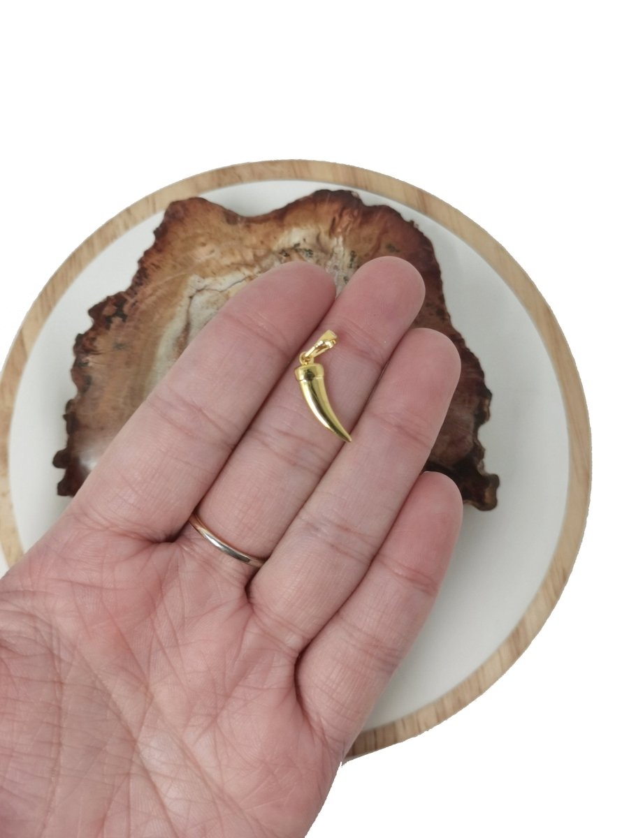 Dainty 24k Gold Filled Tusk Charm 23mm x 5mm I-300 - DLUXCA