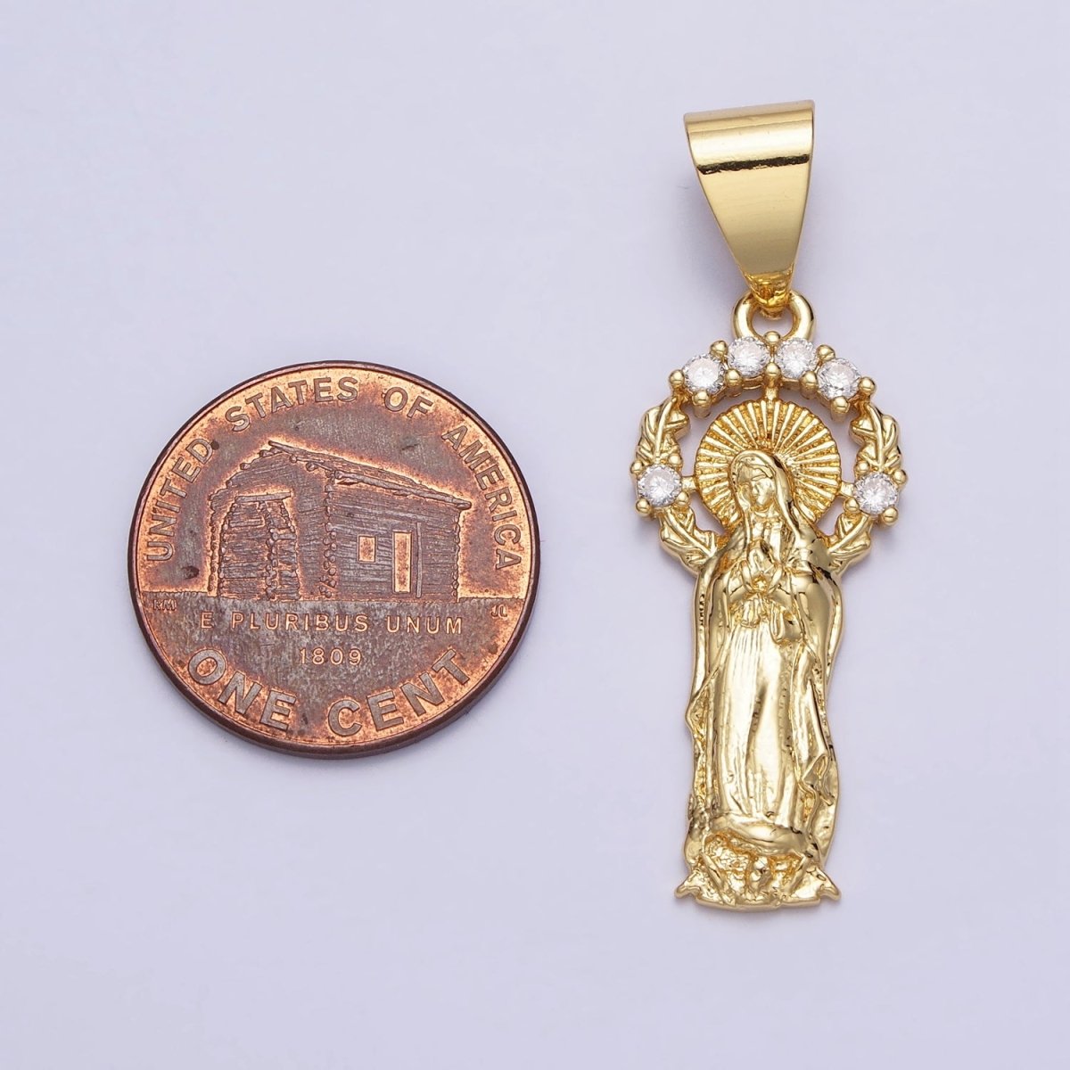 Dainty 24K Gold Filled Virgin Mary Pendant Catholic Religious Jewelry Making AA259 - DLUXCA