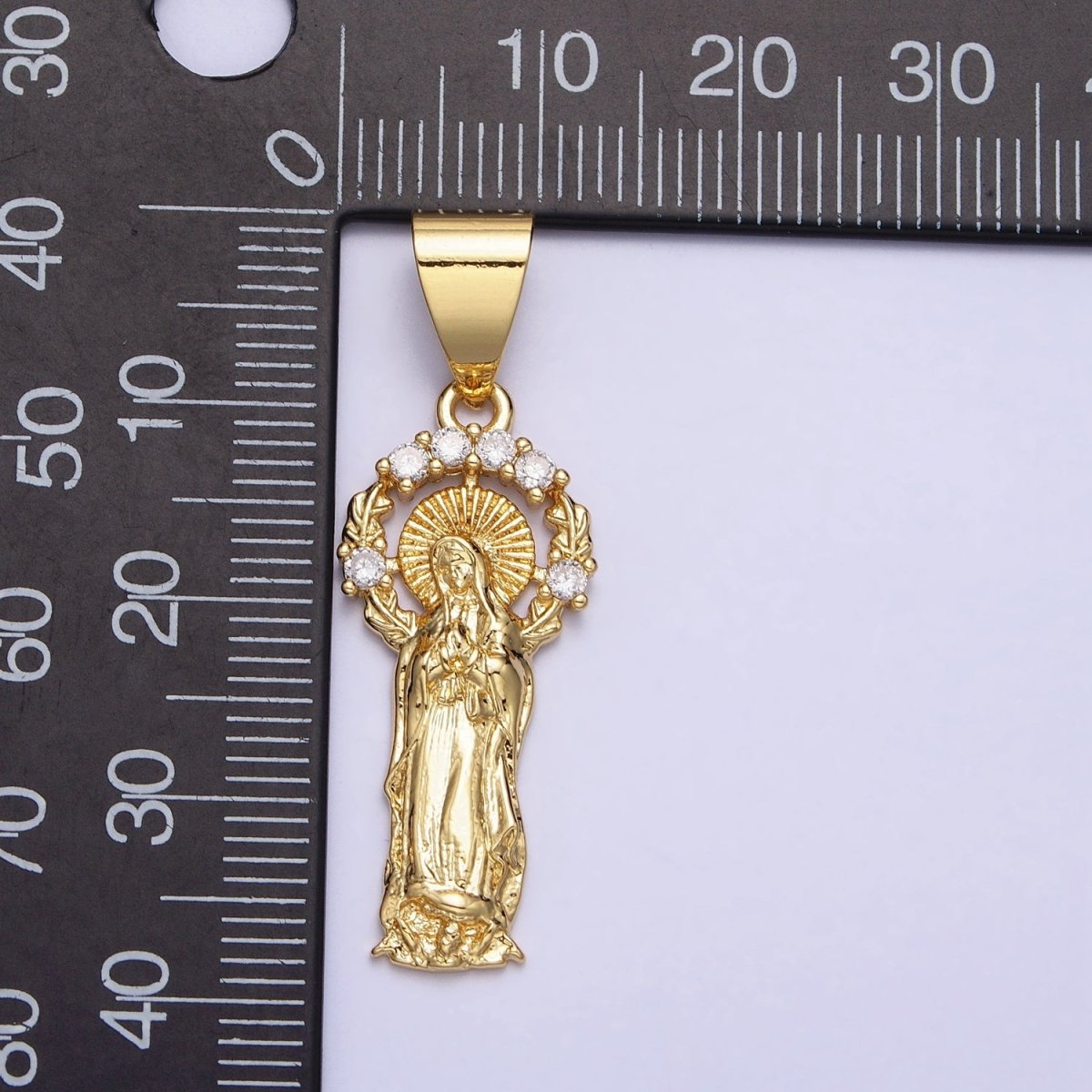 Dainty 24K Gold Filled Virgin Mary Pendant Catholic Religious Jewelry Making AA259 - DLUXCA