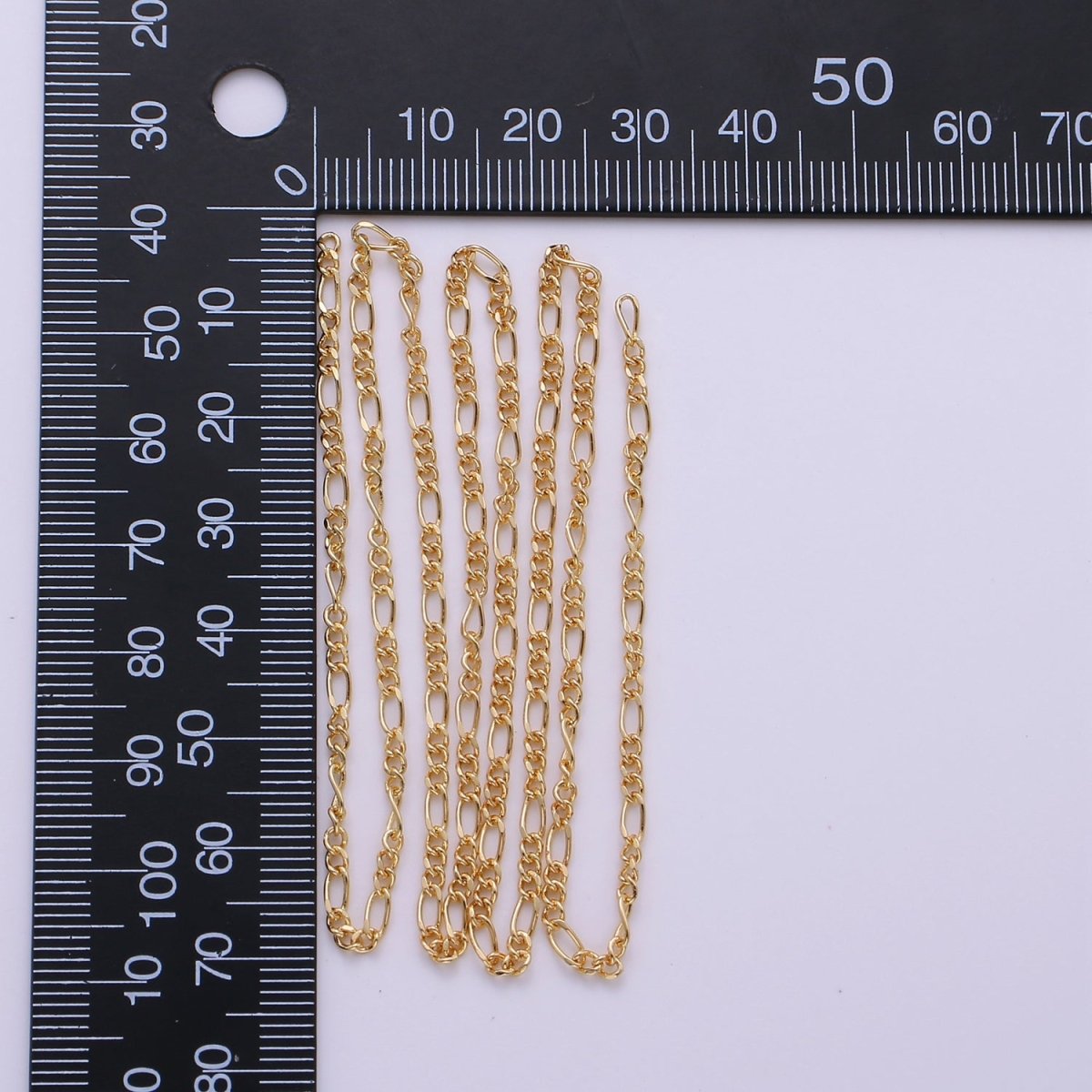 Dainty 2.5mm Figaro Long and Short Chain 16K Gold Filled Figaro Chain Jewelry Chain Sold by the Yard for Necklace Bracelet Anklet Supply | ROLL-376 - DLUXCA