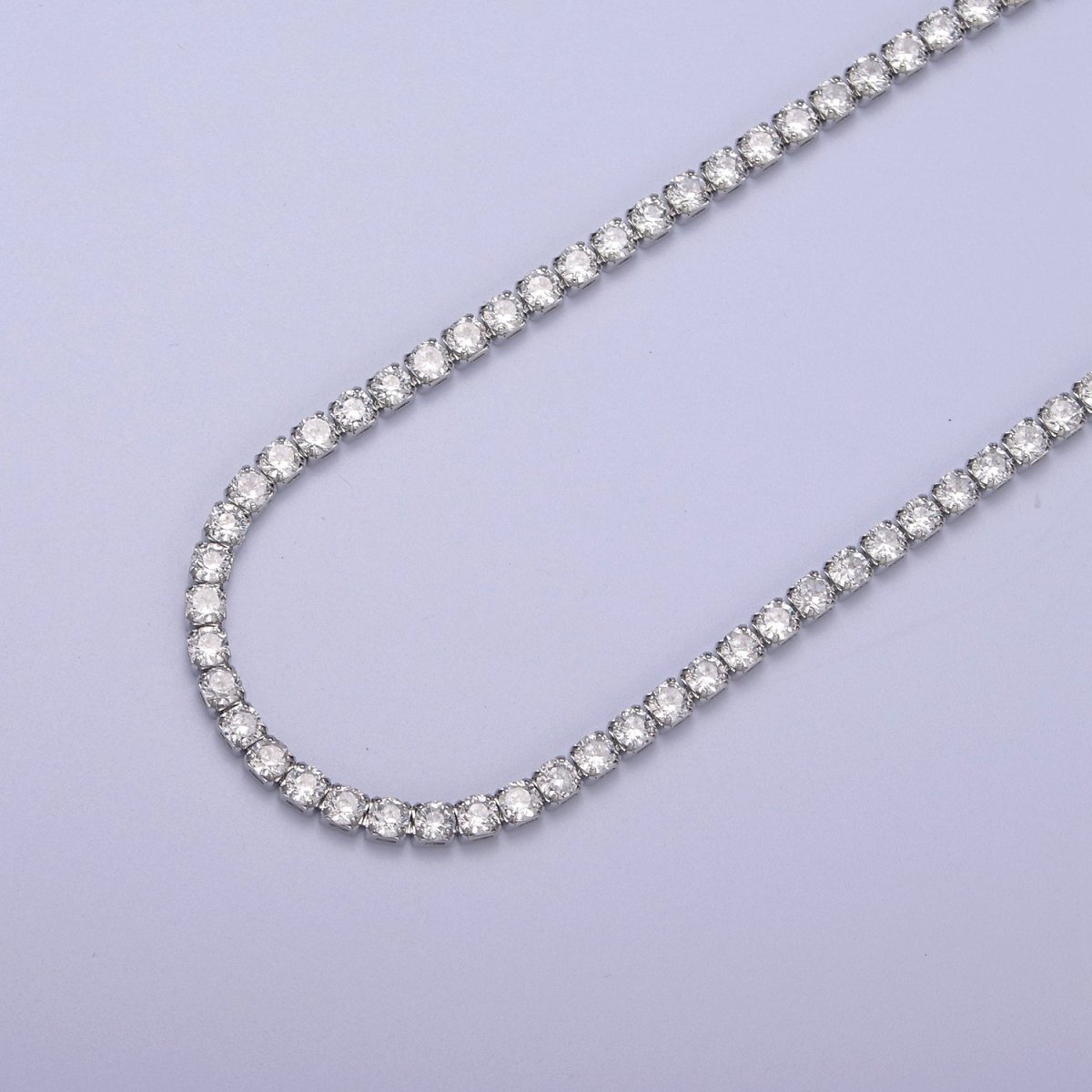 Dainty 3mm Tennis Chain with Crystal Cubic Zirconia CZ, Diamond Unfinished Chain For Necklace Bracelet Anklet Making, Jewelry Supply Component | ROLL-658, ROLL-659 Clearance Pricing