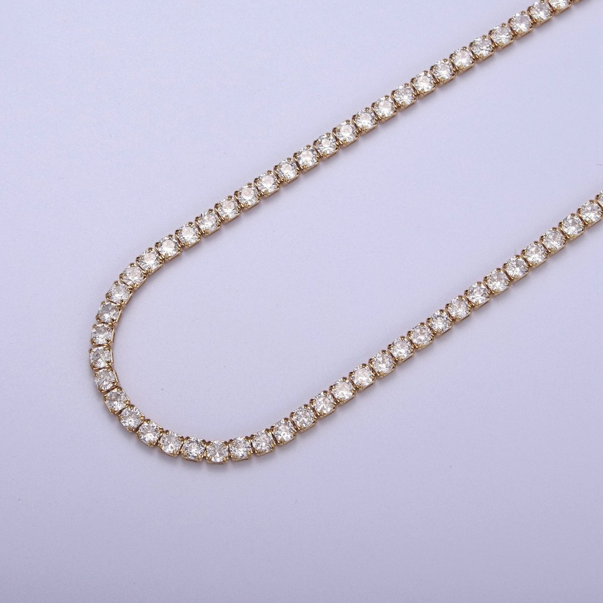 Dainty 3mm Tennis Chain with Crystal Cubic Zirconia CZ, Diamond Unfinished Chain For Necklace Bracelet Anklet Making, Jewelry Supply Component | ROLL-658, ROLL-659 Clearance Pricing