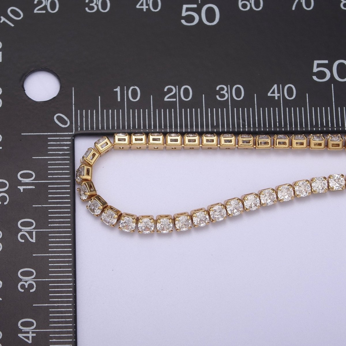 Dainty 3mm Tennis Chain with Crystal Cubic Zirconia CZ, Diamond Unfinished Chain For Necklace Bracelet Anklet Making, Jewelry Supply Component | ROLL-658, ROLL-659 Clearance Pricing