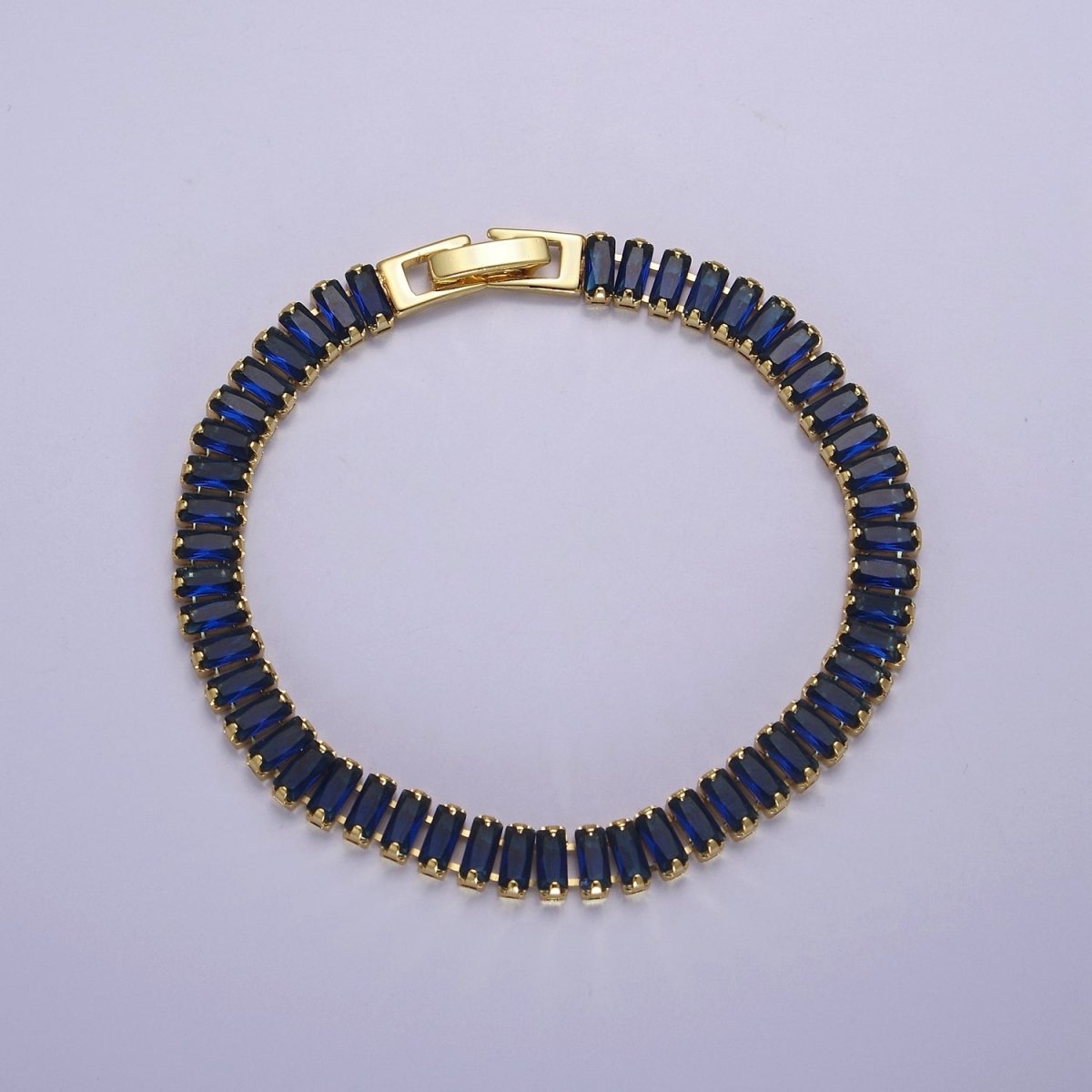 Dainty Baguette Tennis Bracelet, Gold Tennis Bracelet, Cubic Zirconia Tennis Bracelet 7 inch | WA-879 WA-880 WA-881 WA-882 WA-883 WA-884 WA-885 WA-886 WA-887 Clearance Pricing