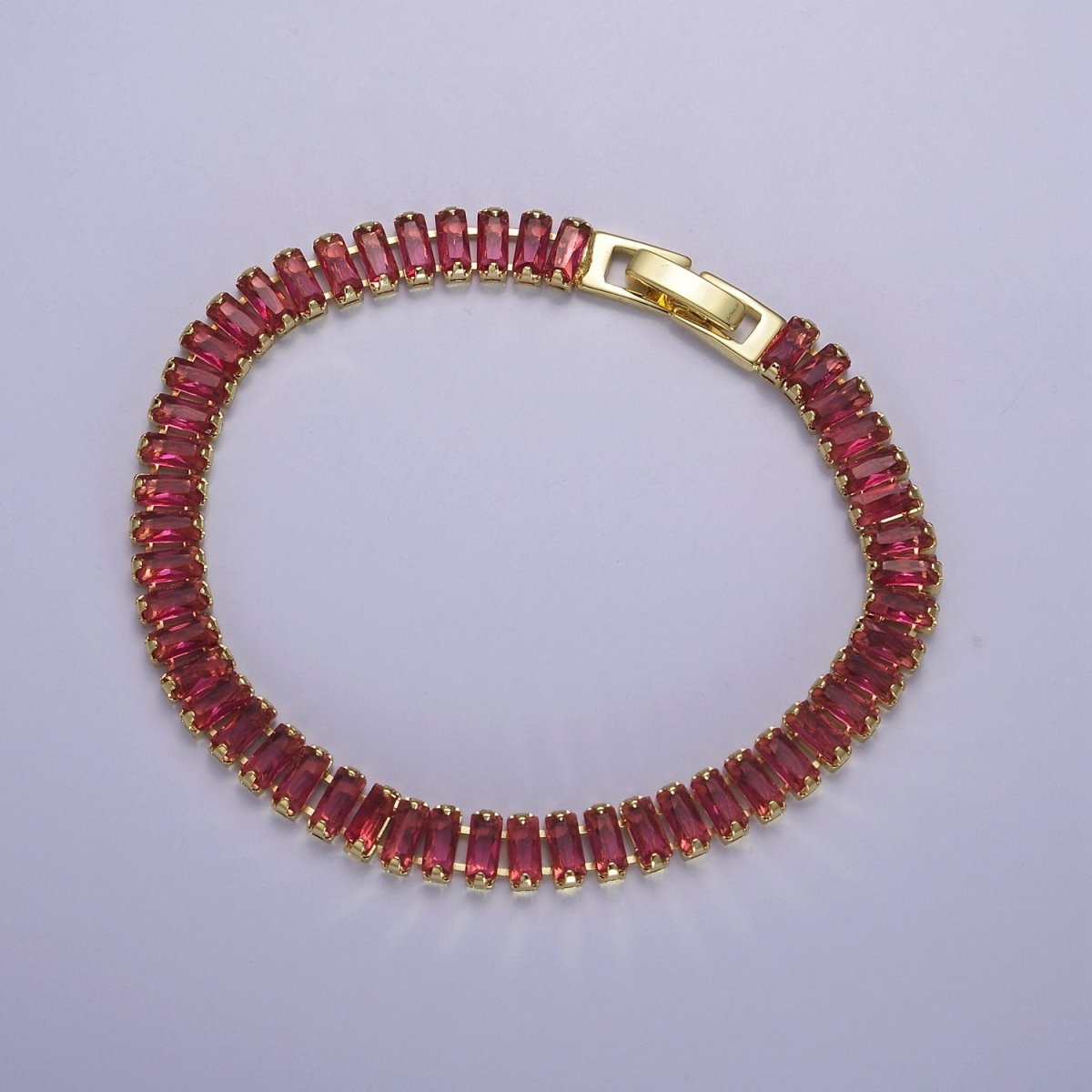 Dainty Baguette Tennis Bracelet, Gold Tennis Bracelet, Cubic Zirconia Tennis Bracelet 7 inch | WA-879 WA-880 WA-881 WA-882 WA-883 WA-884 WA-885 WA-886 WA-887 Clearance Pricing