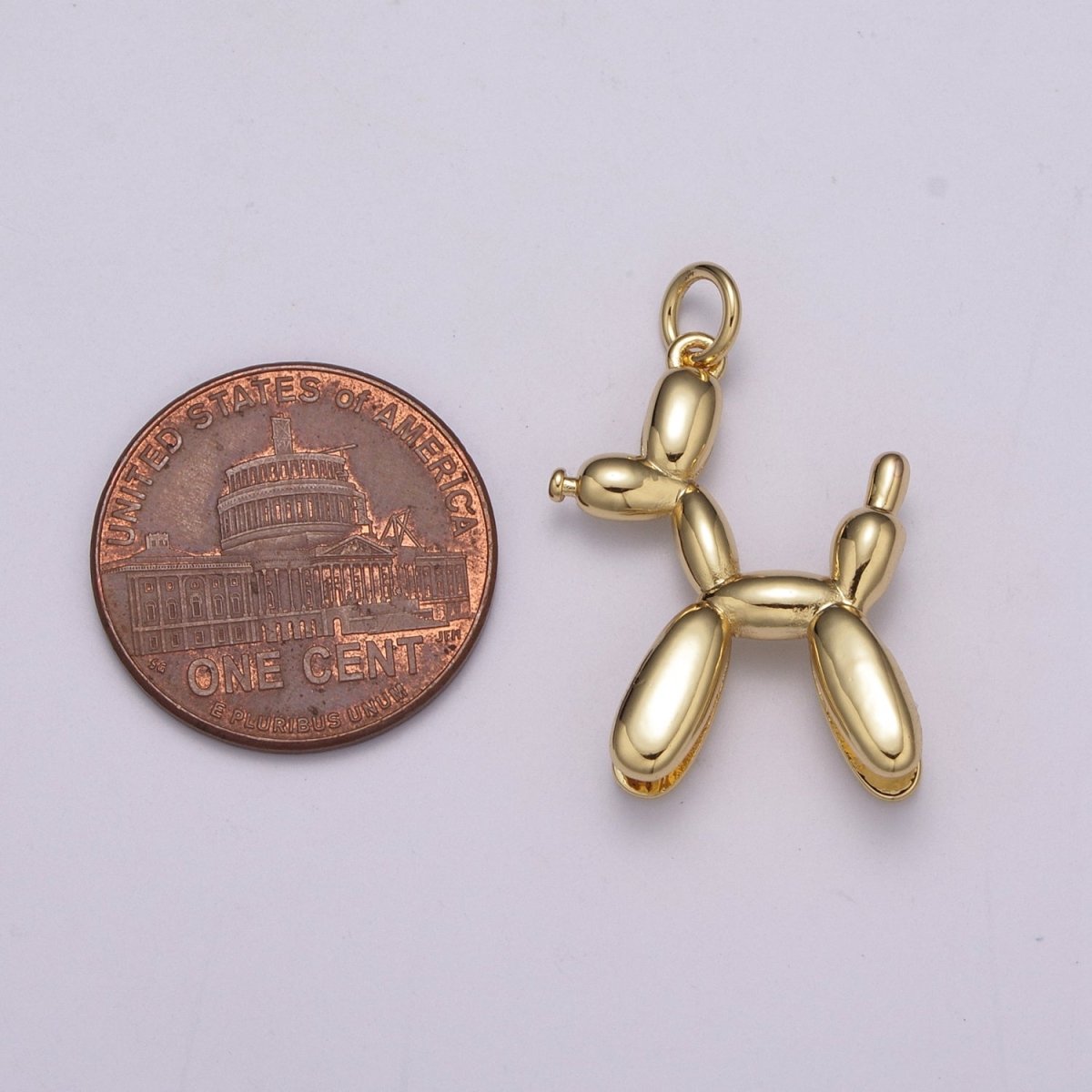 Dainty Balloon Dog Charm - 14K Gold Filled puppy pendant, fun whimsical 3D pet animal lover, poodle Pendant M-862 M-863