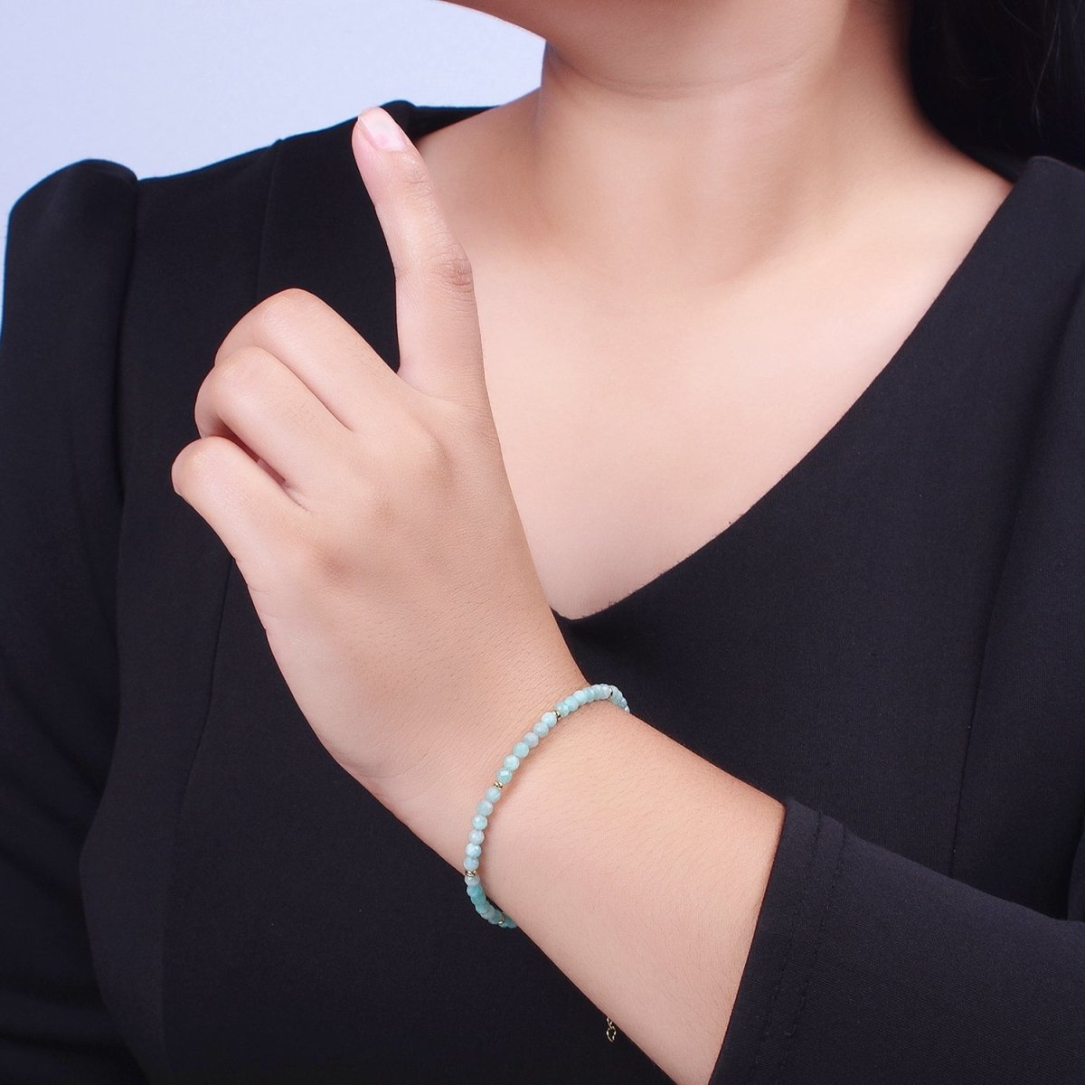 Dainty Beaded Bracelet Tourmaline, Amazonite, Ruby, Amethyst, Moonstone Jewelry Handmade Jewelry | WA-1221 WA-1222 WA-1238 WA-1239 WA-1240 Clearance Pricing