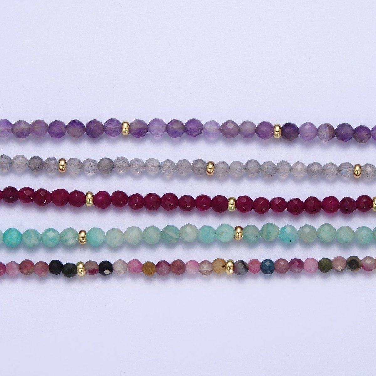 Dainty Beaded Necklace Tourmaline, Amazonite, Ruby, Amethyst, Moonstone Jewelry Handmade Jewelry | WA-1219 WA-1242 Clearance Pricing