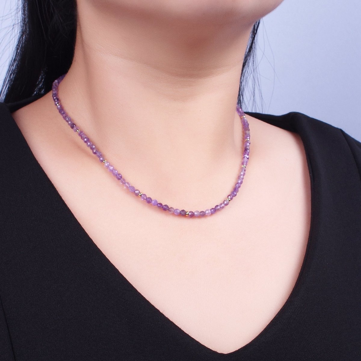 Dainty Beaded Necklace Tourmaline, Amazonite, Ruby, Amethyst, Moonstone Jewelry Handmade Jewelry | WA-1219 WA-1242 Clearance Pricing