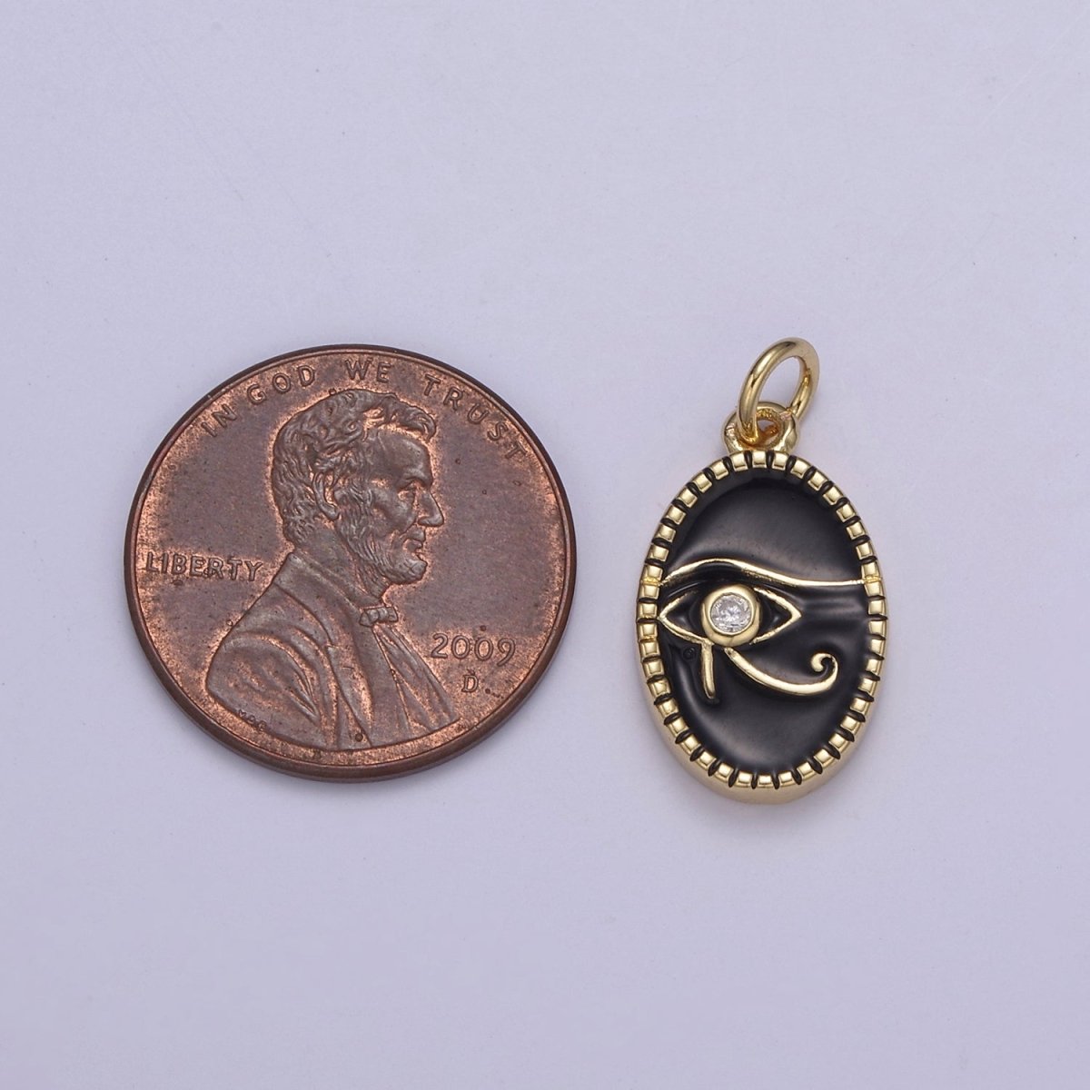 Dainty Black Enamel Eye Of Ra Oval Charm Necklace, White Evil Eye Necklace Pendant Amulet Protection Jewelry Layered Necklace N-673 N-674