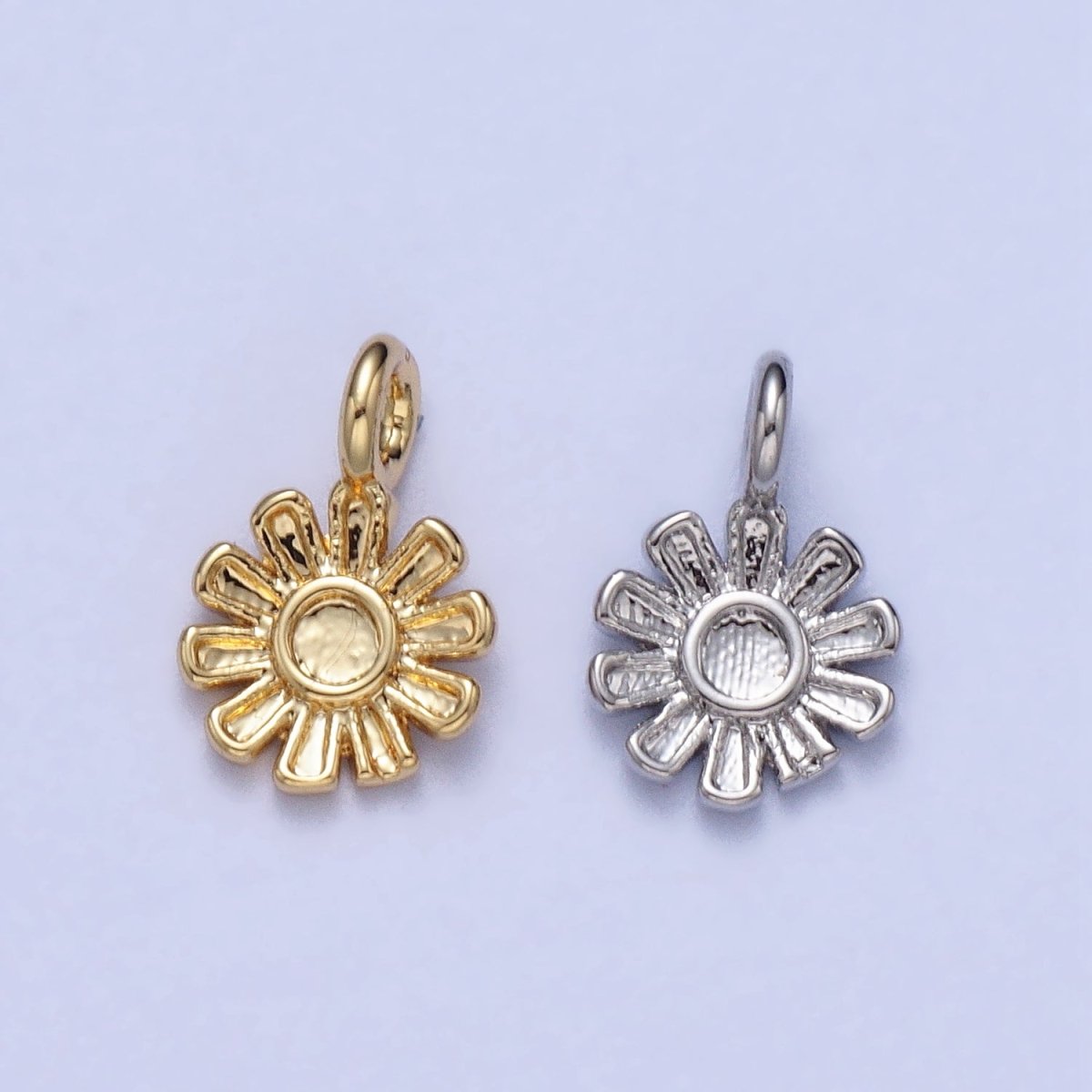Dainty Blooming Daisy Flower Add-on Charm in Gold & Silver | AC032