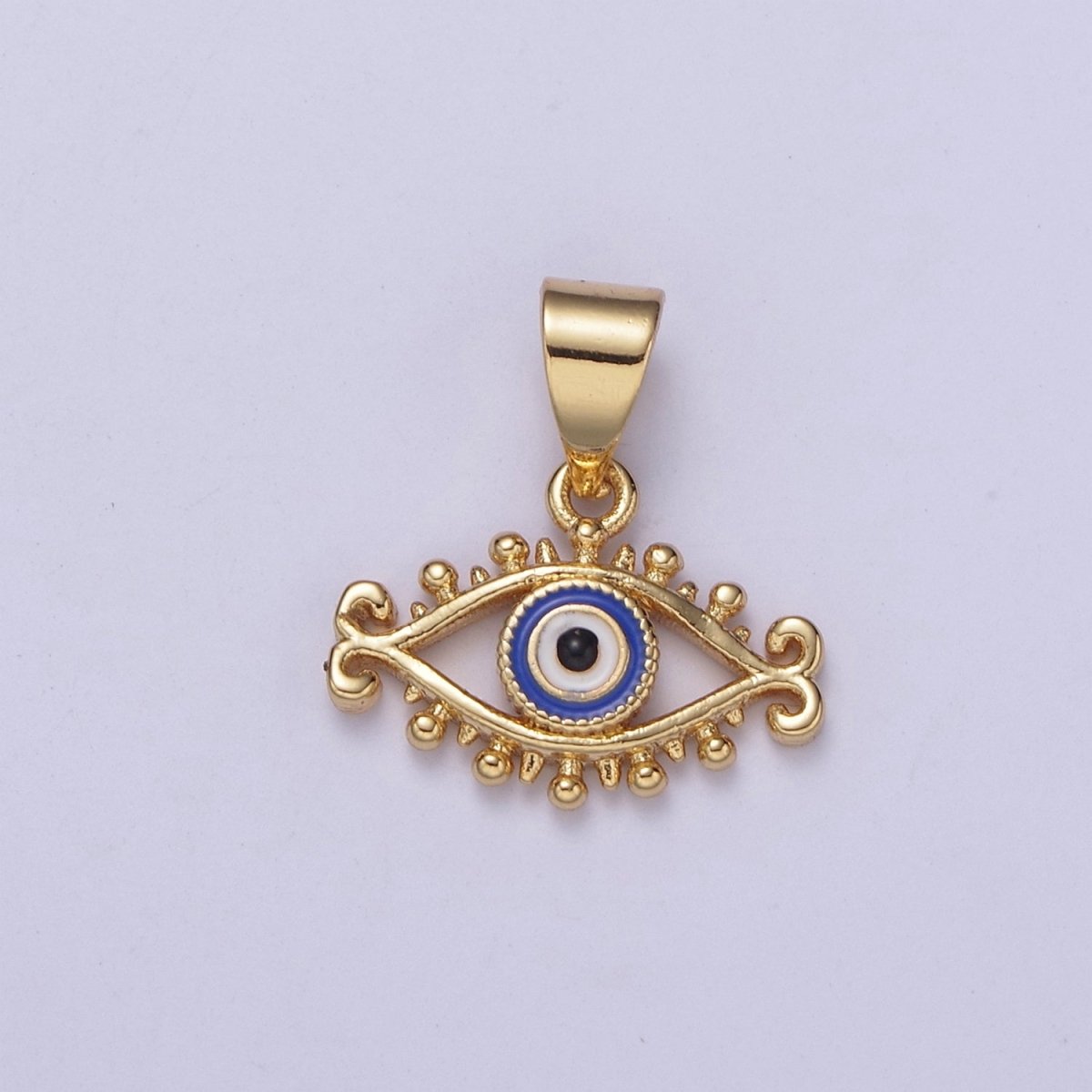 Dainty Blue Evil Eye Pendant Red Enamel Eye Charm H-365 H-366