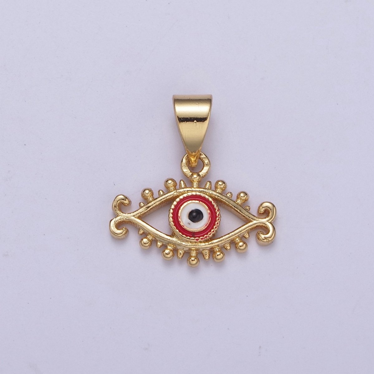 Dainty Blue Evil Eye Pendant Red Enamel Eye Charm H-365 H-366