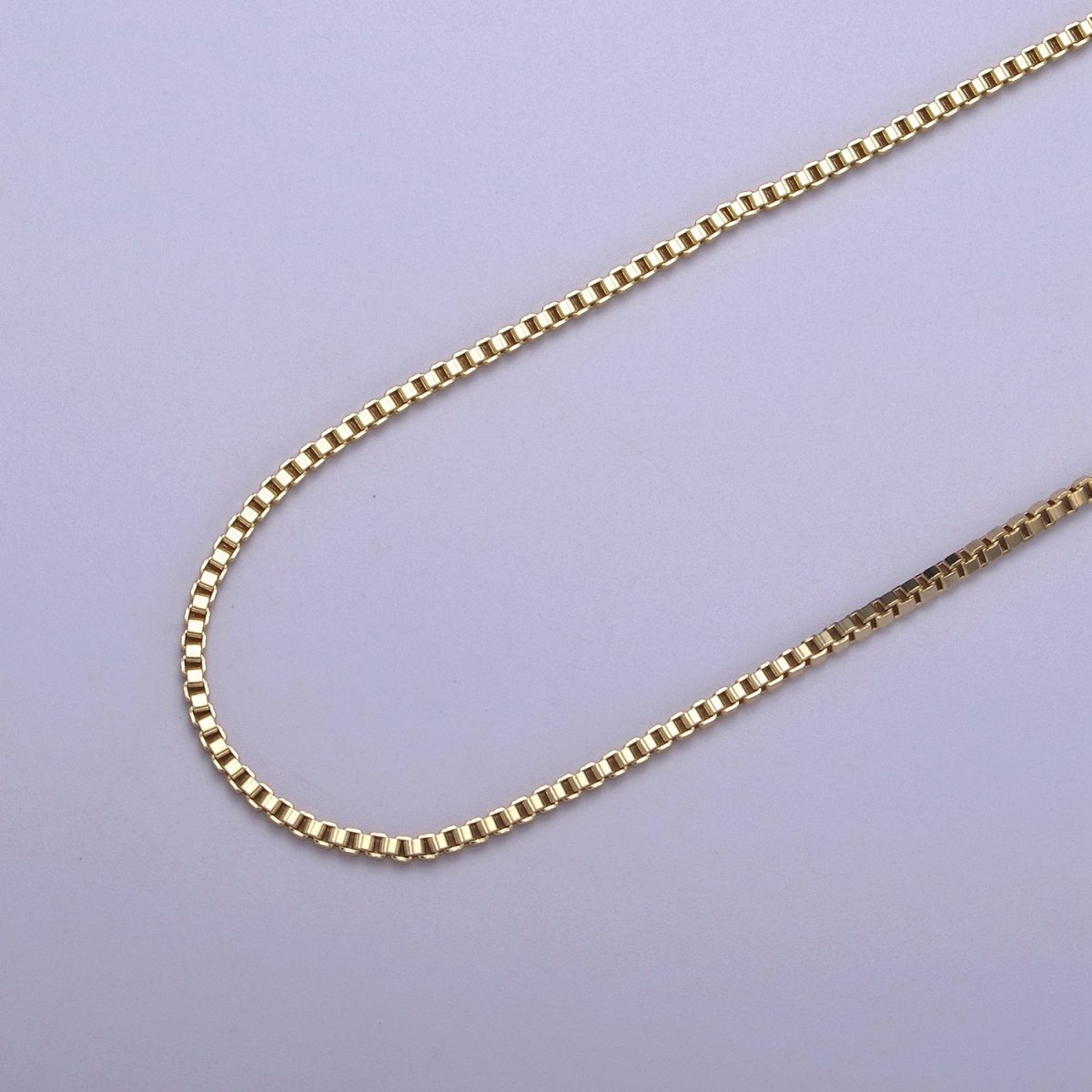 Dainty Box Chain 1mm width Chain Necklace 14K Gold Filled Ready to Wear 18" Long | WA-706 Clearance Pricing