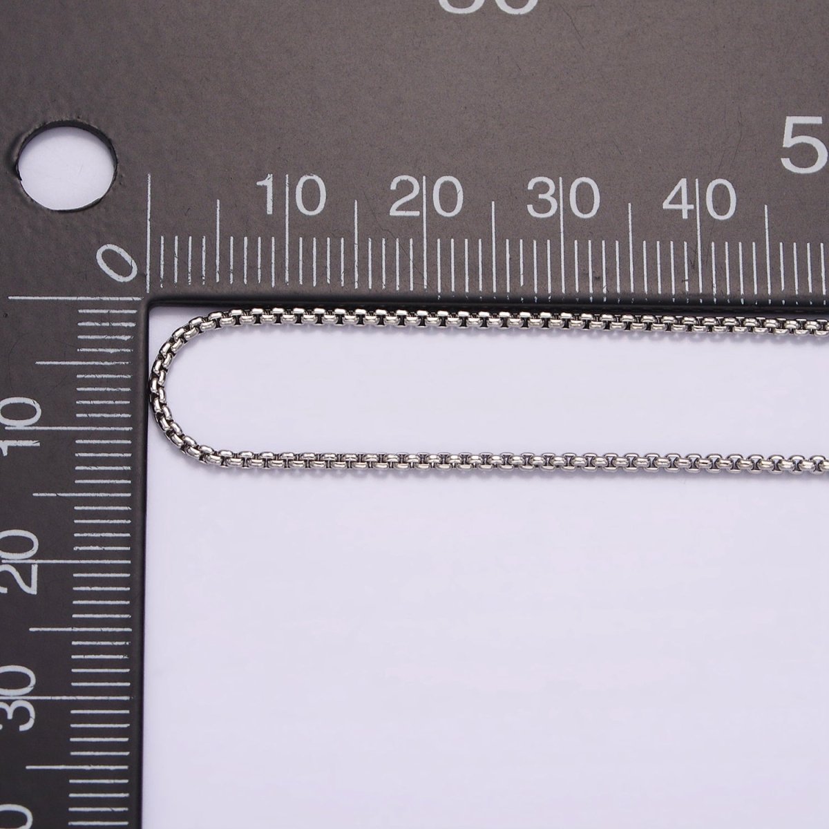 Dainty Box Chain Necklace Stainless Steel 23.6 inch Necklace in Silver | WA-2407 - DLUXCA