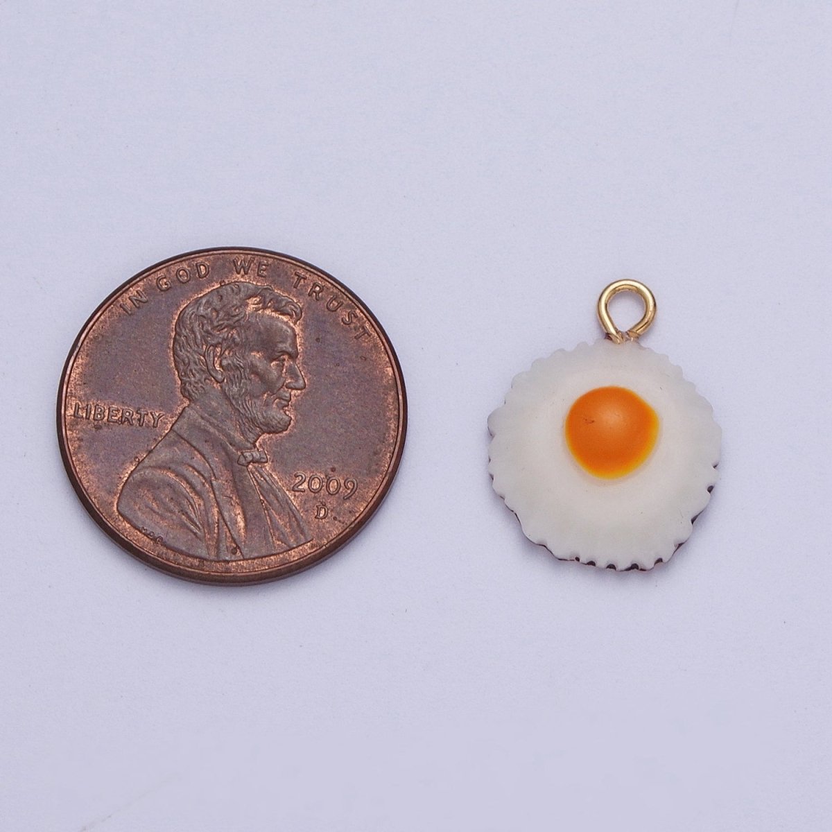 Dainty Breakfast Sunny Side Up Egg Resin Enamel Charm | X-732 - DLUXCA