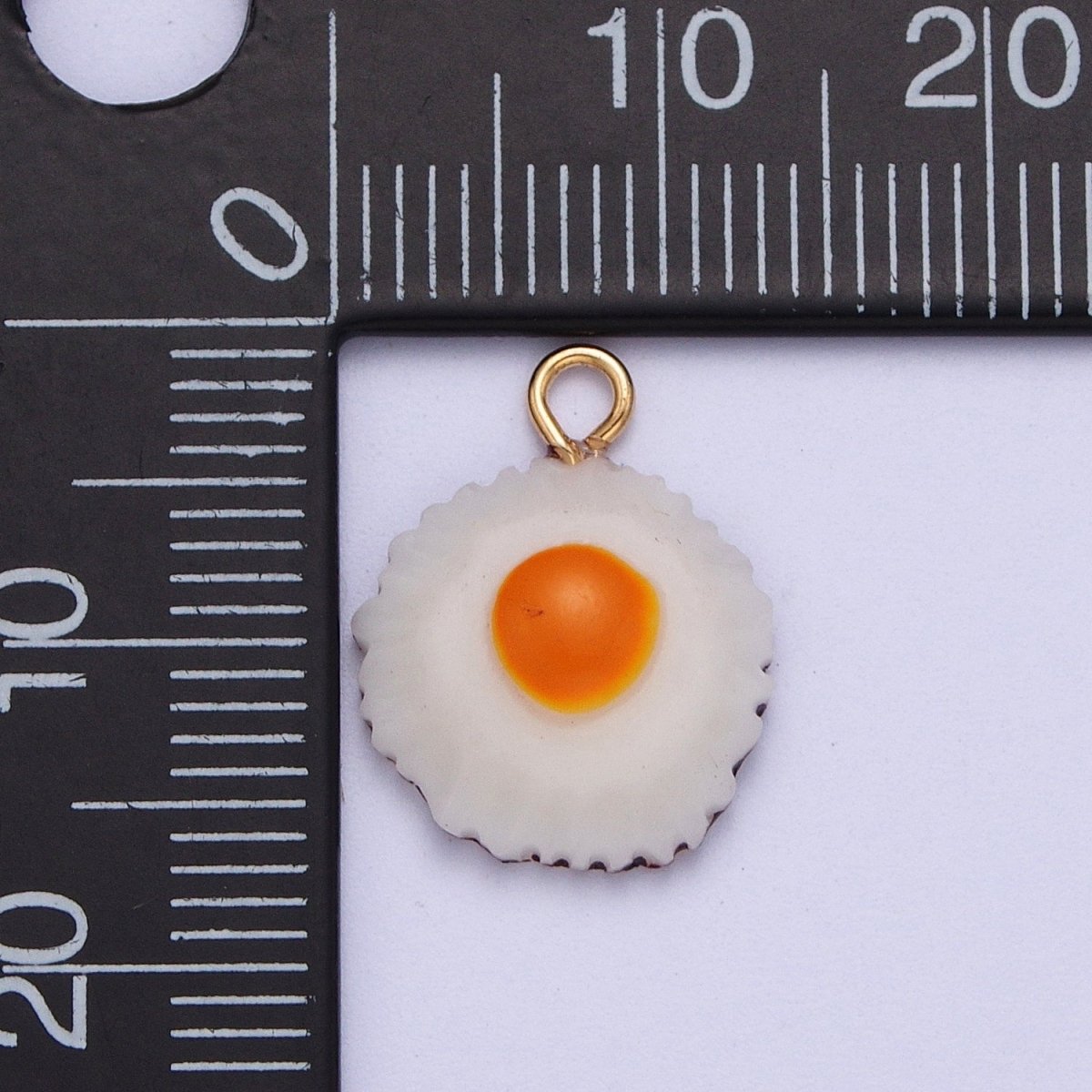 Dainty Breakfast Sunny Side Up Egg Resin Enamel Charm | X-732 - DLUXCA