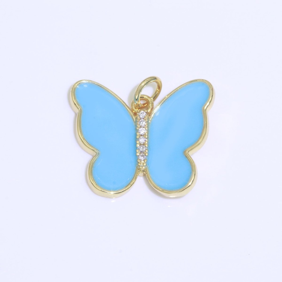 Dainty Butterfly Charm, Mini Gold Filled Monarch Charm for Necklace, Bracelet, Earring Charm Micro Pave Mariposa Jewelry Making M-460