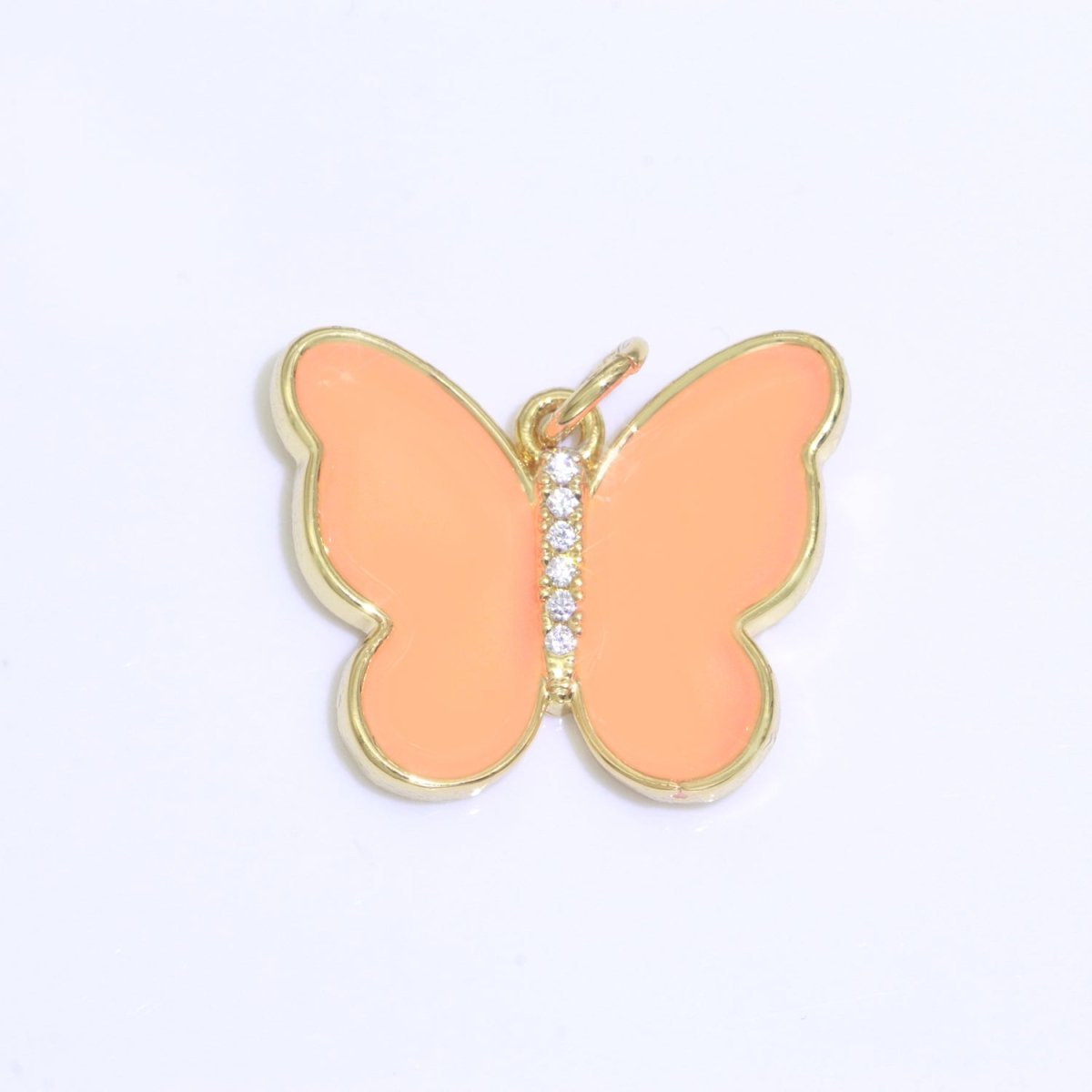 Dainty Butterfly Charm, Mini Gold Filled Monarch Charm for Necklace, Bracelet, Earring Charm Micro Pave Mariposa Jewelry Making M-460