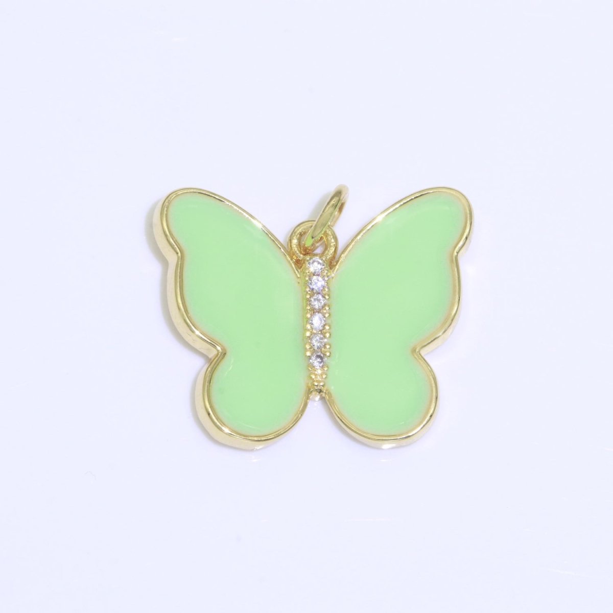 Dainty Butterfly Charm, Mini Gold Filled Monarch Charm for Necklace, Bracelet, Earring Charm Micro Pave Mariposa Jewelry Making M-460