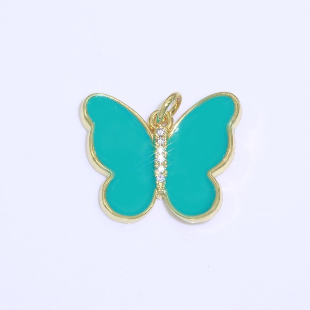 Dainty Butterfly Charm, Mini Gold Filled Monarch Charm for Necklace, Bracelet, Earring Charm Micro Pave Mariposa Jewelry Making M-460