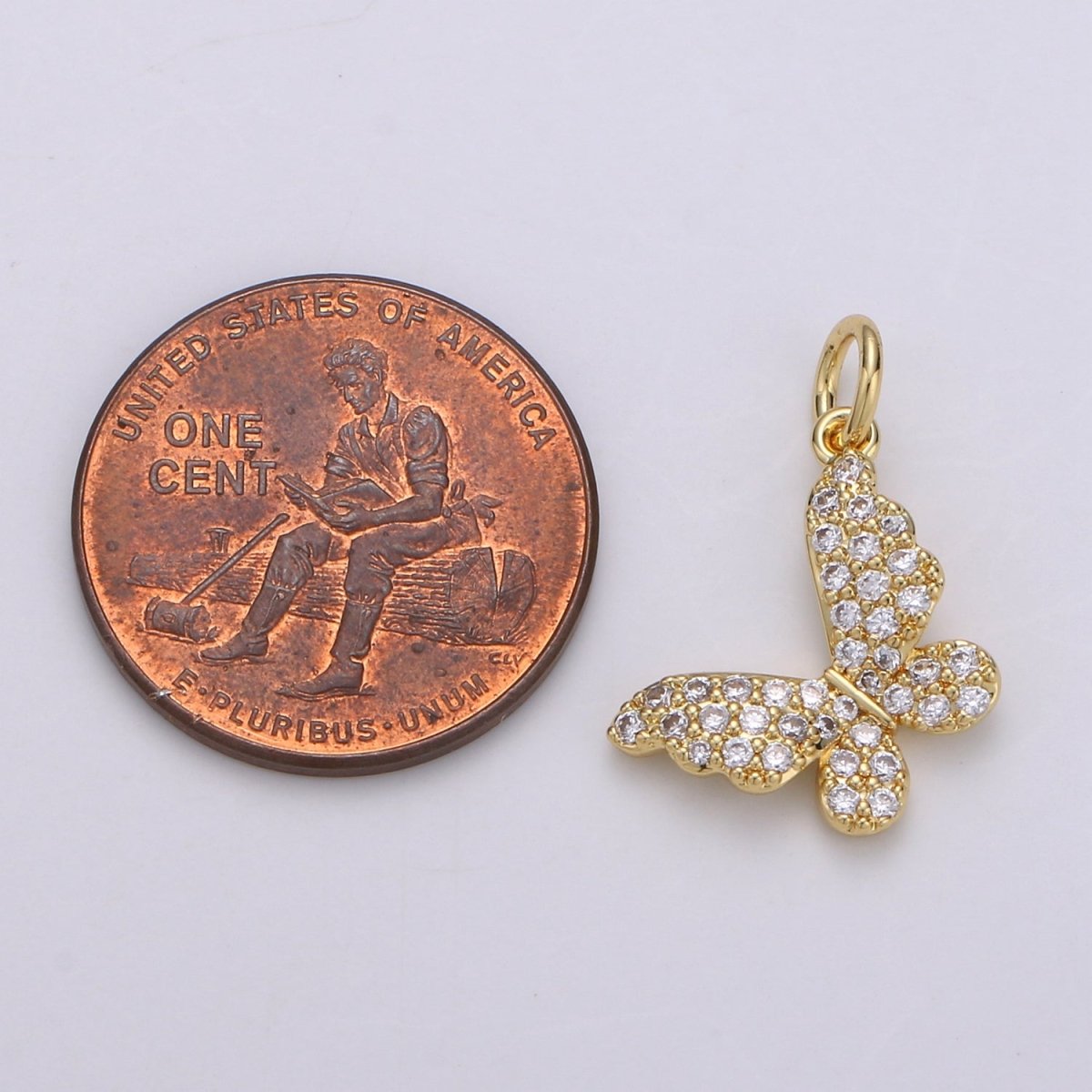 Dainty Butterfly Gold Filled Charm - D-687-D-688